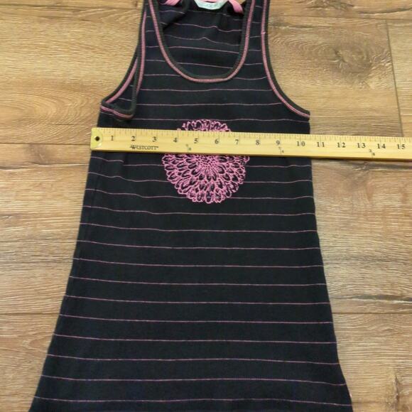Y2K Jockey Women Medium Tank Top Shirt Ribbed Pink Emo Punk Stripe Goth Vintage - Picture 5 of 7